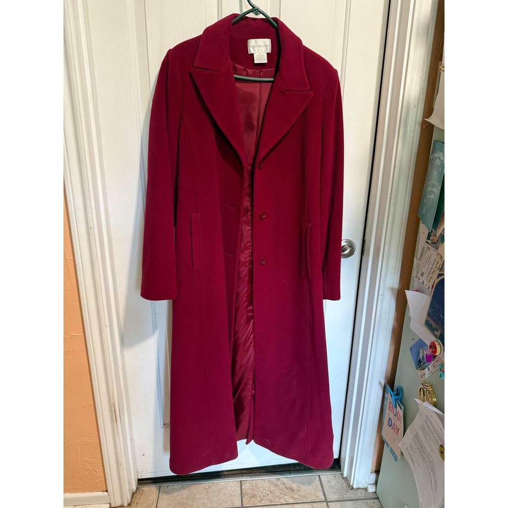 Worthington red wool blend trench coat